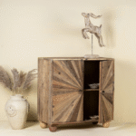 ModuSpace Modern Rustic Minimalistic Reclaimed Wood Cupboard Sunburst 90cms - Image 3