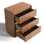 Trisha Harmony 3-Drawer Dresser 27.5"W Single Dresser With Waveform Fluted Panel - Image 3