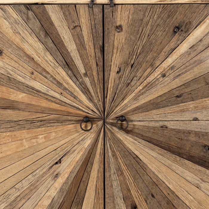 ModuSpace Modern Rustic Minimalistic Reclaimed Wood Cupboard Sunburst 90cms - Image 4