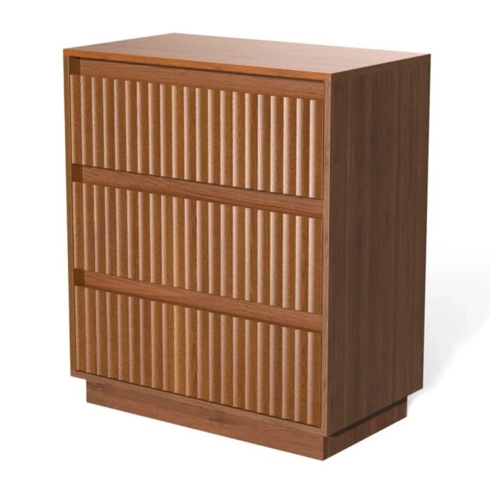 Trisha Harmony 3-Drawer Dresser 27.5"W Single Dresser With Waveform Fluted Panel - Image 4