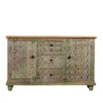 Sanskriti Handcrafted Teak Wood Chest of Drawers Ibiza Style 100cm - Image 7