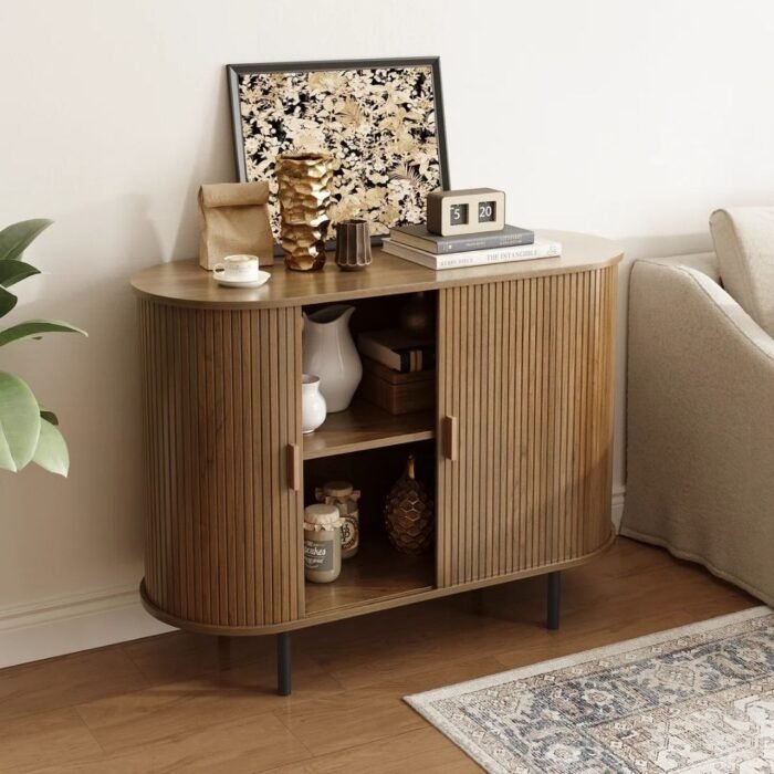 Sumukh Aura 40'' Sideboard Storage Cabinet With Doors And Shelves - Credenza Storage Cabinet - Image 3