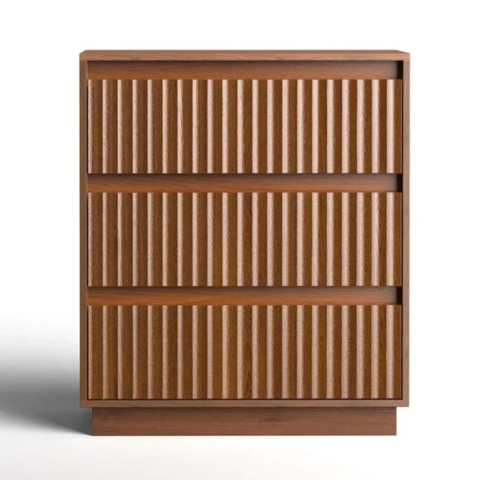 Trisha Harmony 3-Drawer Dresser 27.5"W Single Dresser With Waveform Fluted Panel - Image 6