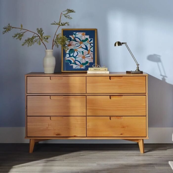 Indira Essence 6 Drawer Solid Wood Double Dresser - Image 1