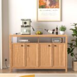Amara Nest 55" Heavy-Duty Thick Sideboard Buffet With Open Shelf, Credenza Storage Cabinets