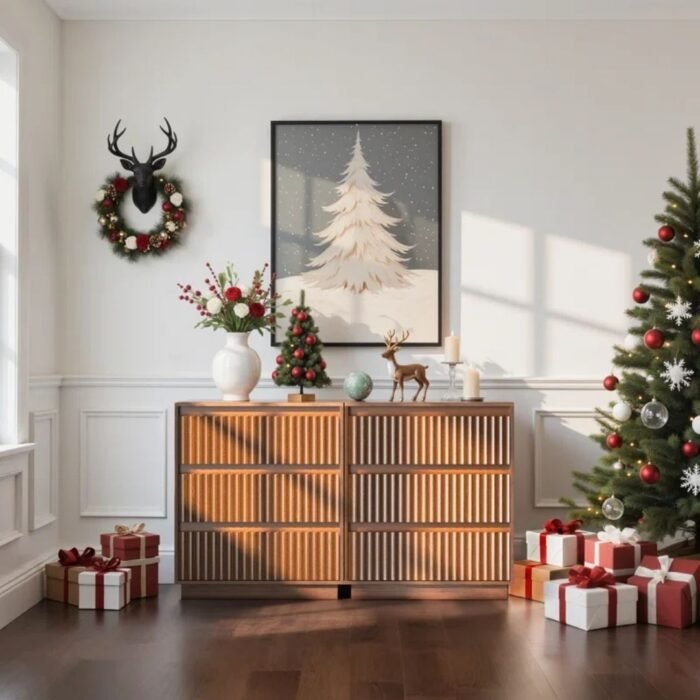 Trisha Harmony 3-Drawer Dresser 27.5"W Single Dresser With Waveform Fluted Panel - Image 7