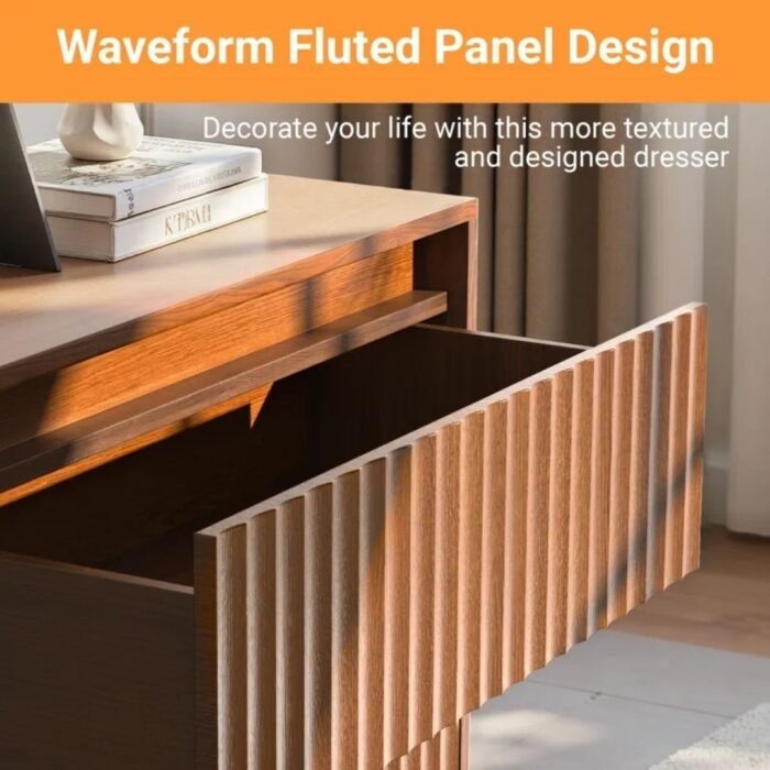 Trisha Harmony 3-Drawer Dresser 27.5"W Single Dresser With Waveform Fluted Panel - Image 12