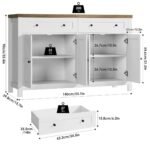 Dhara Nest 55.1" Modern Sideboard Buffet, Credenza With Storage Cabinets - Image 5