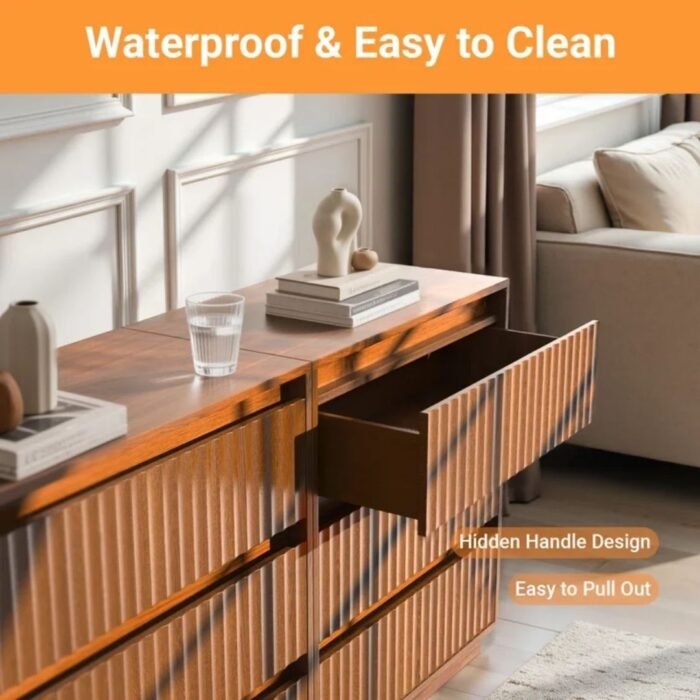 Trisha Harmony 3-Drawer Dresser 27.5"W Single Dresser With Waveform Fluted Panel - Image 13
