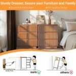 Trisha Harmony 3-Drawer Dresser 27.5"W Single Dresser With Waveform Fluted Panel - Image 14