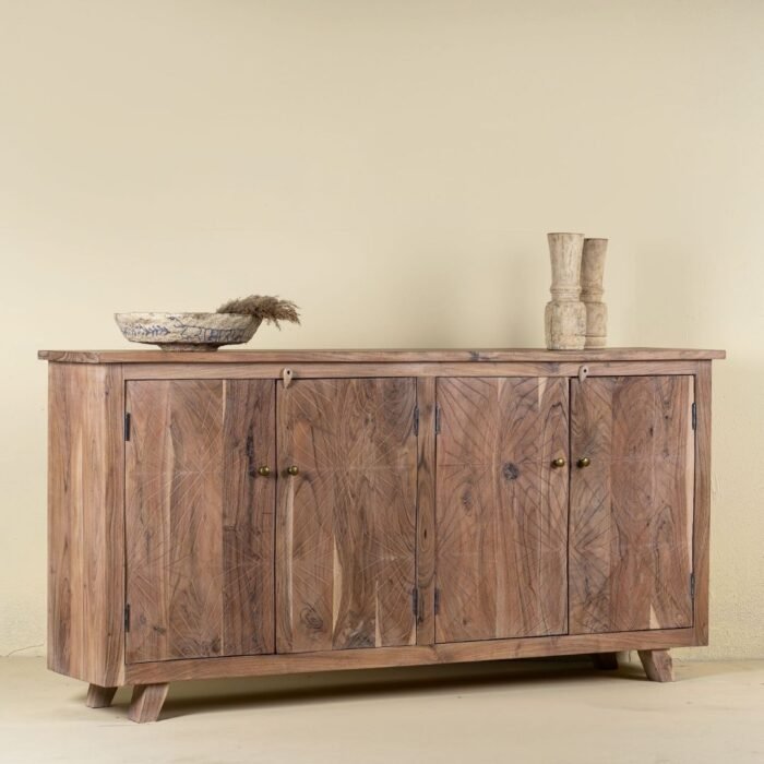 Varanasi Regal Carved Elegant Acacia Wood Sideboard 180cm - Image 2