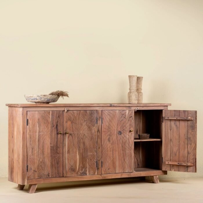 Varanasi Regal Carved Elegant Acacia Wood Sideboard 180cm - Image 3
