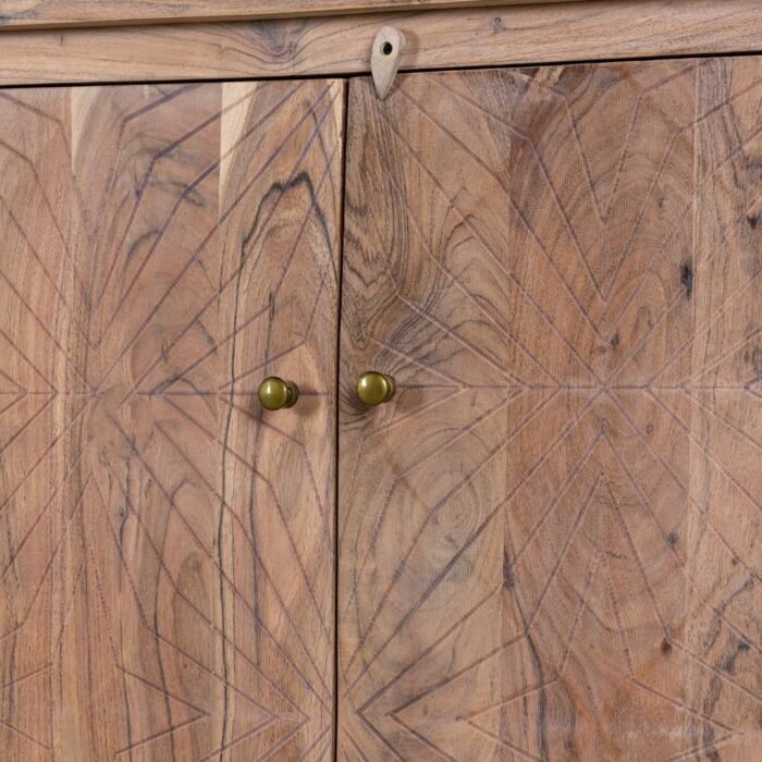 Varanasi Regal Carved Elegant Acacia Wood Sideboard 180cm - Image 4