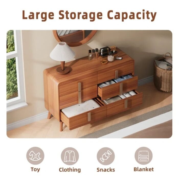 Avighna Modern Modern Dresser,6 Drawer Dresser With Storage,chest Of Drawers - Image 4