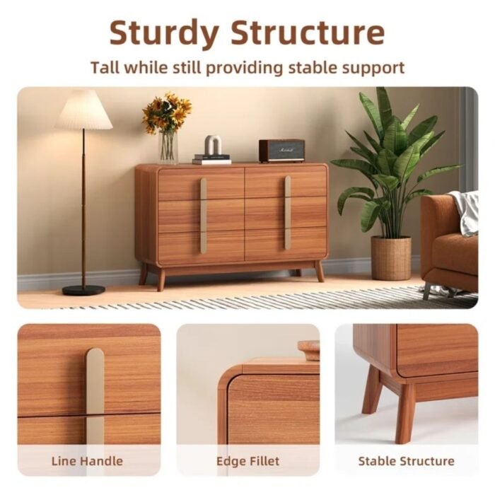 Avighna Modern Modern Dresser,6 Drawer Dresser With Storage,chest Of Drawers - Image 5