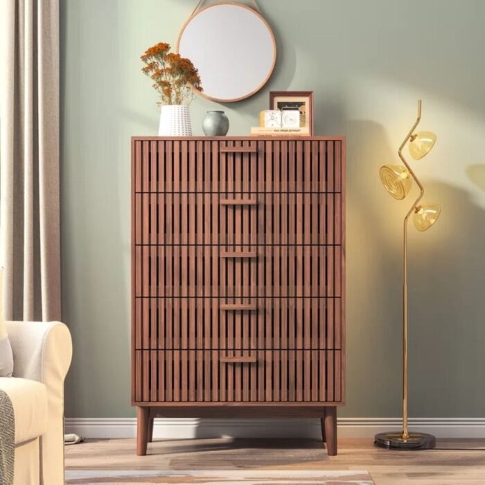 Utsav Luxe 5 Drawer 31.5" W Double Dresser, Modern Wood Drawer Double Dresser - Image 2