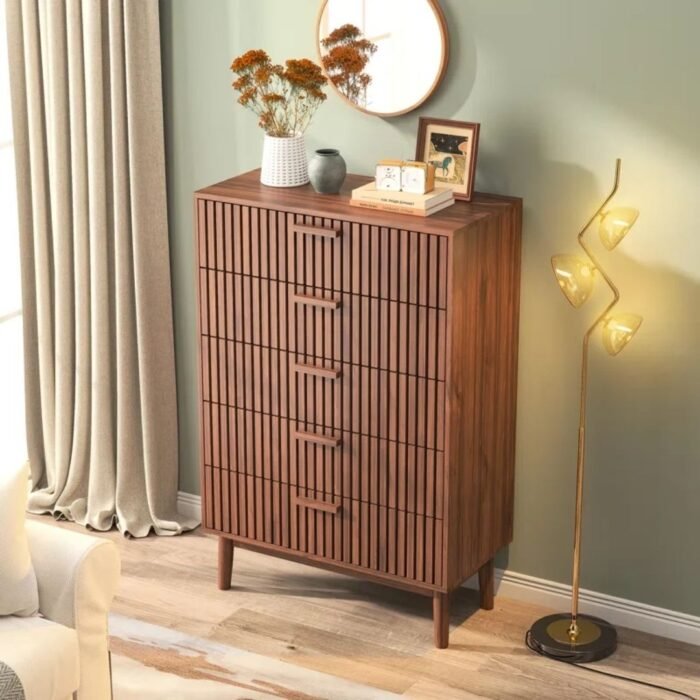 Utsav Luxe 5 Drawer 31.5" W Double Dresser, Modern Wood Drawer Double Dresser - Image 3