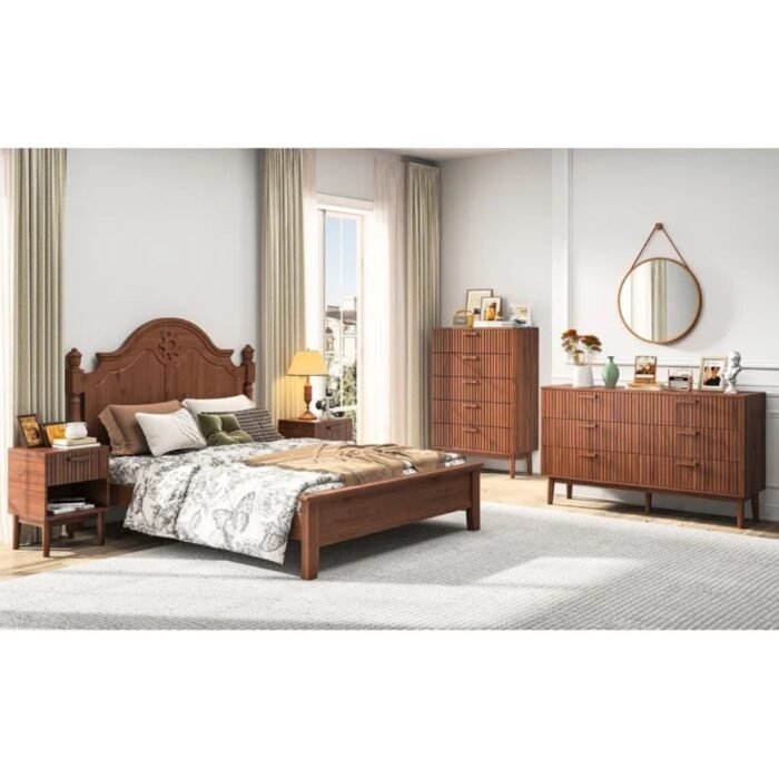 Utsav Luxe 5 Drawer 31.5" W Double Dresser, Modern Wood Drawer Double Dresser - Image 4