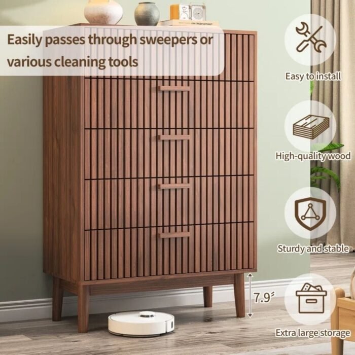 Utsav Luxe 5 Drawer 31.5" W Double Dresser, Modern Wood Drawer Double Dresser - Image 5