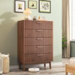 Utsav Luxe 5 Drawer 31.5" W Double Dresser, Modern Wood Drawer Double Dresser
