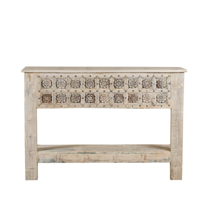 Rajwada Antique Reclaimed Teak Wood Console Table 134cm - Image 5