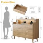 Asthra 47.24”W-6 Drawers Dresser, S-Frame Storage Chest With 2 Shelves & 6 Drawers - Image 4