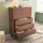 Utsav Luxe 5 Drawer 31.5" W Double Dresser, Modern Wood Drawer Double Dresser - Image 7