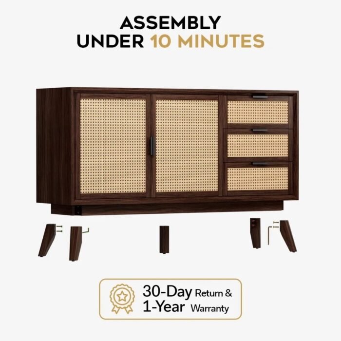 Neeraj Glow 58" 3 Drawer Sideboard Fully Assembled - Image 11