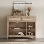 Sanskriti Modern 43.39'' W 2-Drawer And 3-Door Rattan Sideboard With Adjustable Shelves - Image 7