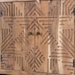Shubhra Carved Acacia Wood Sideboard Natural Elegance 180cm - Image 4