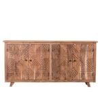 Shubhra Carved Acacia Wood Sideboard Natural Elegance 180cm - Image 5