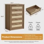 Aaranya 26.4" W 5 - Drawer Dresser - Image 6