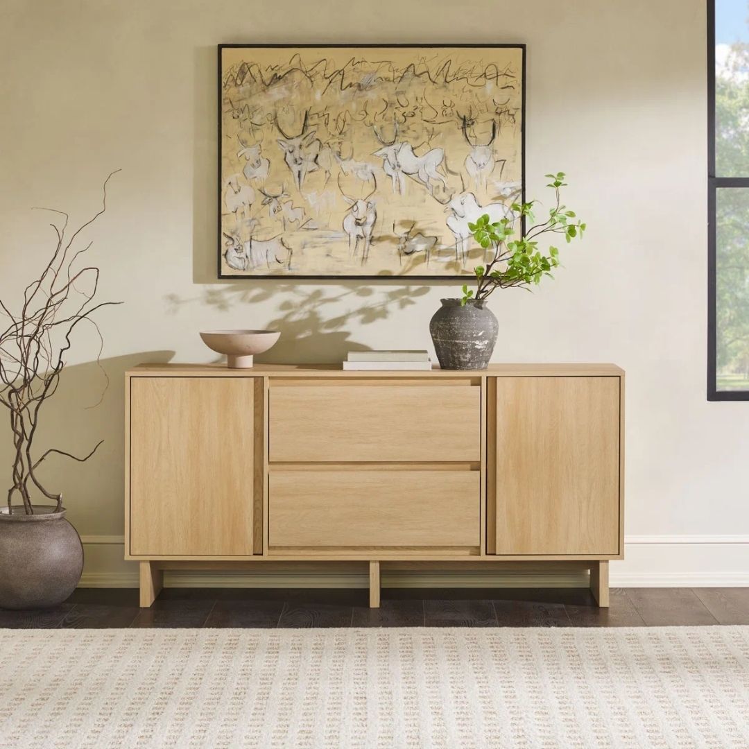 69 Suhana Aura 63" 2-Door Sideboard with Beveled Drawers - Image 1