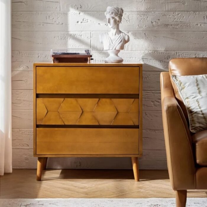 Myrah Edge 30''W Mid-Century Modern 3 - Drawer Dresser - Image 2