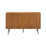 Jivika Luxe Sideboard with 3 - 4 Doors, Buffet Cabinet With Vertical Groove Design And Metal Legs, Storage Cabinet - Image 2