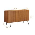 Jivika Luxe Sideboard with 3 - 4 Doors, Buffet Cabinet With Vertical Groove Design And Metal Legs, Storage Cabinet - Image 9