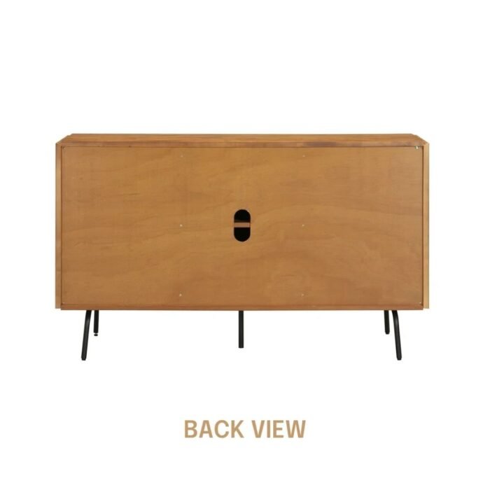 Jivika Luxe Sideboard with 3 - 4 Doors, Buffet Cabinet With Vertical Groove Design And Metal Legs, Storage Cabinet - Image 6