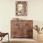 Mysore Charm Solid Elegant Teak Wood Sideboard with Drawers 100cm