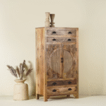 Serenova Tall Solid Teak Cupboard with Adjustable Shelves and Smooth Finish - Image 3
