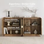 Shanaya Curve Arched Doors Sideboard Buffet Cabinet with Storage - Image 9