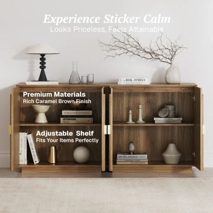 Shanaya Curve Arched Doors Sideboard Buffet Cabinet with Storage - Image 9