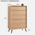 Samprati Modern 5-drawer Wood Dresser Mid Century Fluted Design - Image 5
