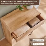 Samprati Modern 5-drawer Wood Dresser Mid Century Fluted Design - Image 3