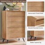 Samprati Modern 5-drawer Wood Dresser Mid Century Fluted Design - Image 4
