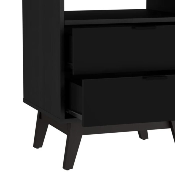 NidraHaus 2-Drawer Nightstand Open Shelf - Bedside Table - Image 2