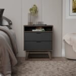 NidraHaus 2-Drawer Nightstand Open Shelf - Bedside Table