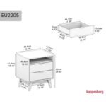 NidraHaus 2-Drawer Nightstand Open Shelf - Bedside Table - Image 6