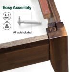 RangZen Solid Wood Mid century Modern Wood Bed - Image 4