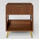 Vaastra Night Stand With 1 Drawer & 1 Shelf, Wooden Bedside Table - Image 5