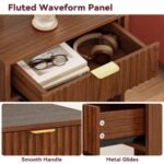 Vaastra Night Stand With 1 Drawer & 1 Shelf, Wooden Bedside Table - Image 9